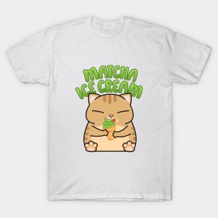 Chubby Cat Matcha Ice Cream T-Shirt